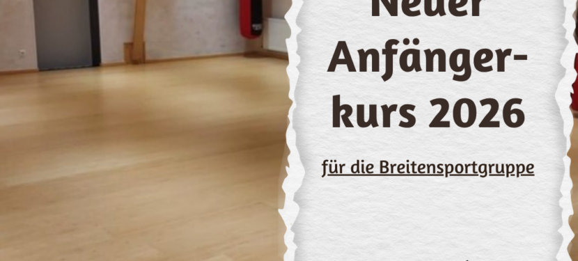 Neuer Anfängerkurs für die Breitensportgruppe ab Januar 2026
